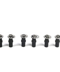 Six Pack Universal Toilet Seat Hinges Hardware Kit with blind hole fixings and expanding rubber tops, set of 6