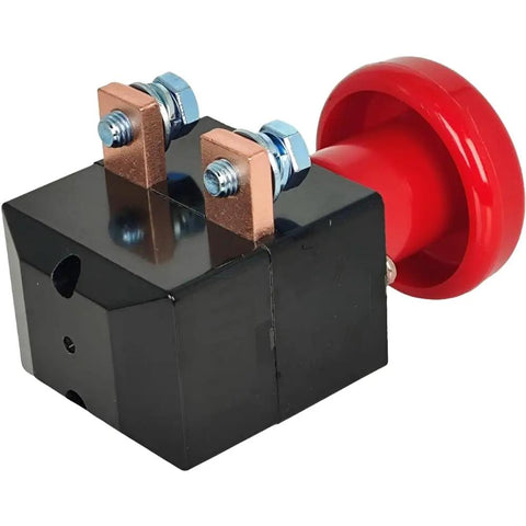 96V 250A Emergency Stop Switch ED250B-1 ZJK-250, red mushroom head pushbutton, heavy-duty disconnect switch for forklifts.