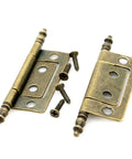 Set Of 6 Vintage Antique Brass Flap Hinges For Wooden Boxes Jewelry Cases Cabinets Cupboards Medium Size With 2 Inch Plate And 83 mm Axis