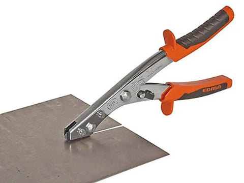 Hand Nibbler For Flat Sheet Metal NR1 Cuts 0.6 To 2 Mm, Ideal For Studs And Tracks, Pro Roofing Tool in use cutting metal sheet