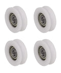 4 Pack U Shape Groove Bearing Pulleys 30x10x6mm Nylon Wheel For Track Sliding Doors And Windows Transmission Parts Durable Double Groove Bearing For Quiet Smooth And Parallel Movement, white nylon wheels