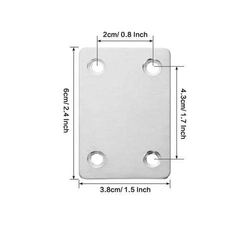Dang Solid Stainless Steel Mending Plates Set Packs Forty Corner Angle Braces For Furniture Cabinet Wood Repair Featuring Pre Drilled Holes, 6cm size.