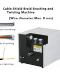 Heavy Duty Wire Twisting Machine With Adjustable Three Brush System For Precise Cable Shield Brushing Peeling And Cutting Versatile Automatic Tool Fits Multiple Wire Types Perfect For Electricians - side view showing operation and results.