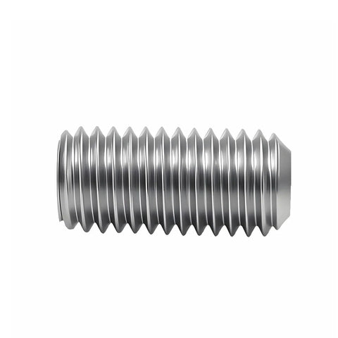 Stainless steel hex socket grub screw with flat point and fine thread, M16 x 1.5 x 20mm
