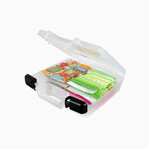 Straight Up Durable 10 Inch Quick View Deep Case For Arts And Crafts Keeps Your Paint Tubes Brushes Scissors And Creative Stash Totally Organized In This Translucent Carry Box