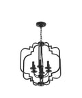 Six Light Black Farmhouse Chandelier With Globe Metal Pendant Lighting For Dining Room Living Room Kitchen And Foyer, Width 23 Inches Height 26 Inches