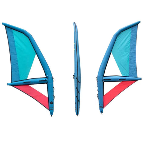 Inflatable Wing Foil For Wind Wing Foiling And Kitesurfing, 4.2 Square Meters Windsurfing Kite, side and front view