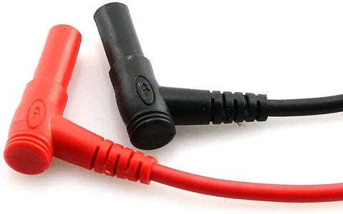 Close-up of 4mm Banana Plug To Alligator Clip Test Lead Set 1m Pure Copper L Type Dual Probe Cables for Multimeters 15A Max