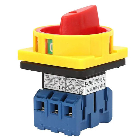 Rotary Cam Changeover Switch 3 Pole 2 Position Load Circuit Breaker On Off Power Switch 25 Amp Compact Industrial Control Switch