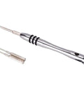 Ultimate 32 In 1 Precision Screwdriver Kit With Magnetic Bits Perfect For Phone And Electronics Repair. silver metal precision screwdriver with magnetic bits for phone and electronics repair