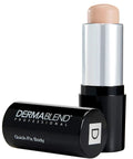 Full Coverage Body Foundation Stick In Nude Shade Delivers Zero Sweat On The Go Coverage, showing stick with protective cap and twist mechanism.