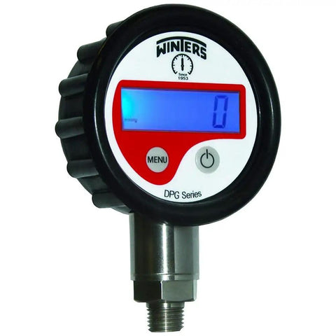 Heavy Duty Pneumatic Pressure Calibration Hand Pump With Dead On Accurate Readings And Quick Vacuum Response, digital pressure gauge displaying zero.