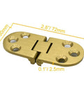 Slick Heavy Duty Brass Butler Tray Hinges With Rounded Edges 2.8 by 1.2 inches showing clear hinge design for folding tables.