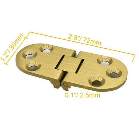 Slick Heavy Duty Brass Butler Tray Hinges With Rounded Edges 2.8 by 1.2 inches showing clear hinge design for folding tables.