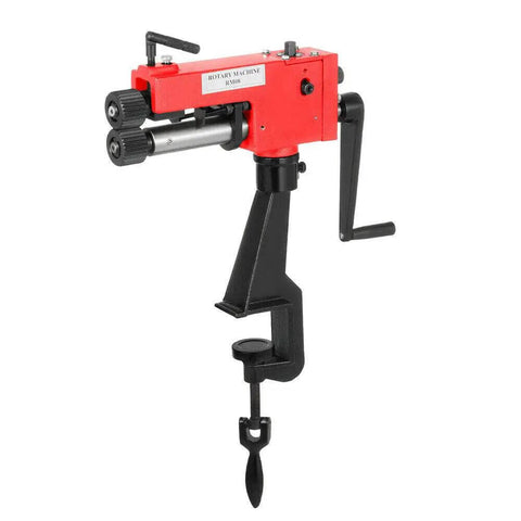 7 Inch Rotary Sheet Metal Bead Roller With 6 Die Sets For Beading And Forming, Steel Bender, red and black design, side view