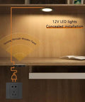 Hidden 12V Dimmer Switch With Stepless Brightness Touch Sensor Through Wood Panel for RVs Closets Cabinets and Wine Racks LED Strips