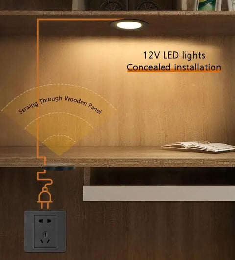 Hidden 12V Dimmer Switch With Stepless Brightness Touch Sensor Through Wood Panel for RVs Closets Cabinets and Wine Racks LED Strips