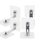 Four Pack Anti Tip Anchors For Furniture Stainless Steel And Acrylic, Adjustable Wall Mount Design, No Drill Required, Easy Install For Dressers Shelves TV Consoles Cabinets Keeping Kids Pets And Heavy Appliances Safe, four stainless steel and acrylic anchors