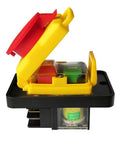 Emergency Stop Pushbutton Switch for Lathes and Table Saws 120V 4 Pins Electromagnetic Switch with Waterproof Cover and Overload Protection