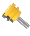 Premium Reversible 12mm And 12.7mm Shank Tenon Router Bit For Smooth Woodworking Projects with yellow cutting edge.
