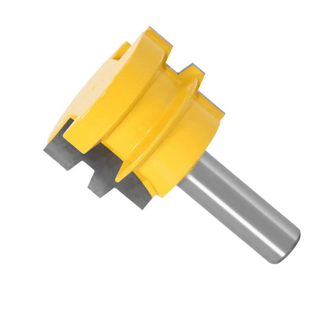 Premium Reversible 12mm And 12.7mm Shank Tenon Router Bit For Smooth Woodworking Projects with yellow cutting edge.