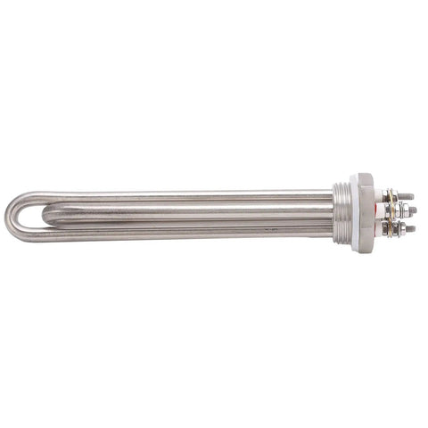 Heavy Duty Immersion Water Heater One Inch Npt Thread Portable 300 To 1500 Watt Fast Heat Element with steel housing and threaded end.