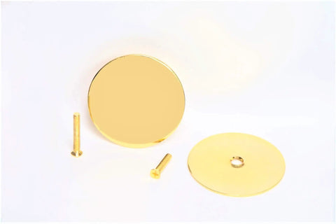 Door Knob Filler Plate For Old Holes, Dummy Deadbolt Cover With No Show Screws, 2 5/8 Inch Diameter, Adjustable Filler Plate For Privacy, Door Hardware Sleeve, 1 Pack shown with mounting screws