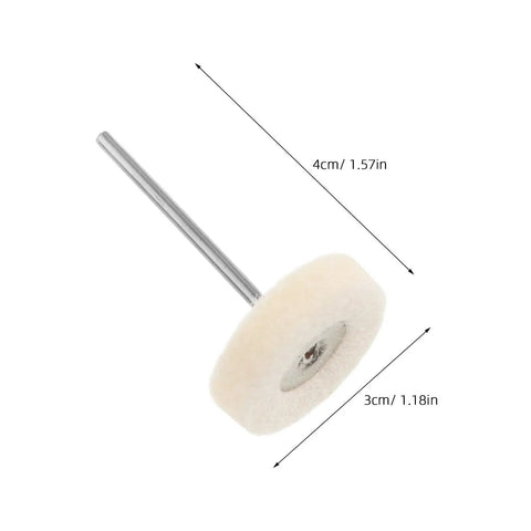 Whip Your Stainless Steel Kitchen Sink Or Metal Hardware Into Shape With This Hella Flexible Mini Polishing Brush Set with a white felt buffing wheel.