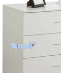 Sky-blue 3 Pack Childproof Cabinet And Drawer Locks Adhesive ABS Plastic Safety Kit on a white dresser