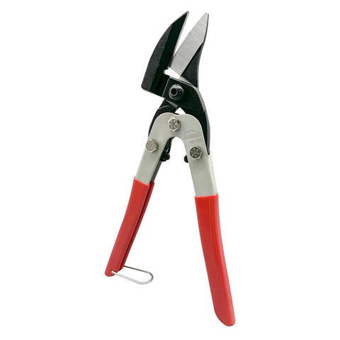 Left Cut Tin Snips 10 Inch Aviation Snips Beefy Heavy Duty Sheet Metal Cutter With Safety Lock And Non Slip Handle CRV Steel Sharp Teeth