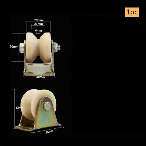 Heavy Duty Nylon V Groove Wheel With Rock Solid Steel Pulley For Sliding Gate Caster and Wire Rope Guide Roller dimensions 68mm x 62mm.