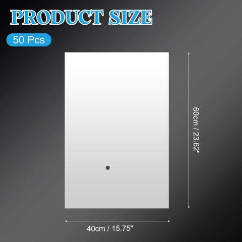 Clear Heat Shrink Wrap Bags 50 Pack, 24x16 Inch POF Pouch Wraps for Gifts, Shoes, Jars and DIY Projects size diagram