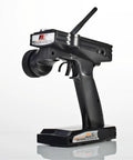 Side view of GT3B Style 2.4GHz RC Transmitter for cars and boats, featuring ergonomic grip and antenna.