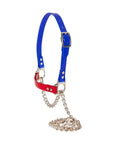 Next Level Sheep And Goat Halter In Blue And Red, Waterproof, Fully Adjustable And Easy To Clean, High Gloss TPU Webbing For Strength