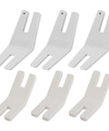 Six Piece Hump Jumper Sewing Tool Kit for Thick Hems and Denim, Seam Presser Foot, Bodkin and Button Accessories displayed
