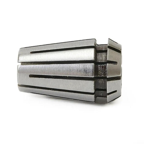 Close-up view of spring steel collet from Two Piece Spring Collet Set For CNC Milling And Lathe Tools In 1/4 Inch And 1/8 Inch Sizes, 18mm Length