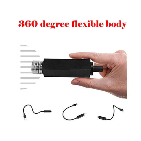 Flexible USB Star Night Light With 360 Degree Adjustable Arm Red Color Plug And Play Perfect For Car Ceiling Or Bedroom Decor Creates Romantic Galaxy Ambience For Parties Walls And Cozy Nights; shown being held demonstrating flexibility and USB connector details.