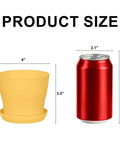 16 Pack 4 Inch Plastic Flower Pots Thickened Seedling Nursery Pots With Pallet Included Available In 8 Colors for size comparison with soda can