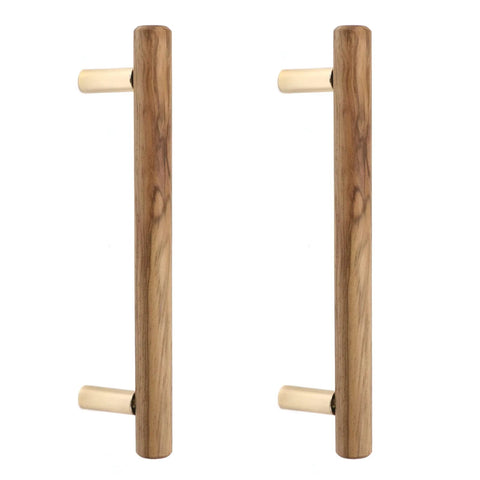 Set Of 4 Wood Drawer Pulls With 5 Inch Center Hole For Dresser Drawers Cabinets Kitchen Wardrobe 6.6 Inch Length 168mm By 15mm By 41mm