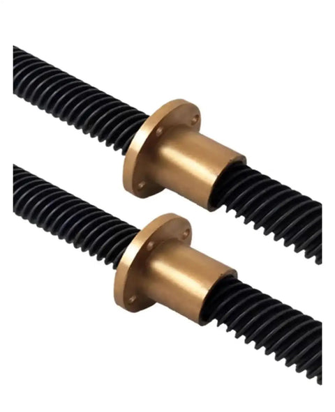 Heavy Duty T16 Trapezoidal Lead Screw Featuring Solid Brass Nut And Clean 4mm Pitch Threads For Smooth Runnin Cnc Routers And 3D Printers Built Like A Tank To Handle Heavy Loads And Make Quick Setup A Total Breeze
