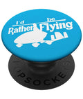 Gyrocopter Gyroplane PopSockets PopGrip with 'I'd Rather Be Flying' text for autogyro pilots and aviation enthusiasts