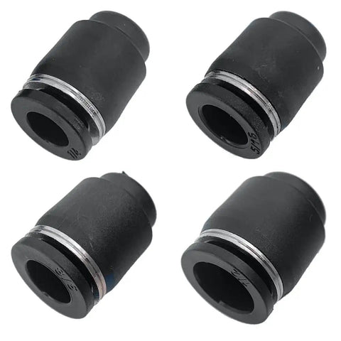 20 Piece Pro Grade Pneumatic Cap Style Push To Connect Fittings For 1/4 5/16 3/8 And 1/2 Inch Tubing Durable PBT Body