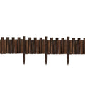 Burnt Wood Garden Fence Edging, 8 Inch Tall And 3.7 Foot Long, Flexible Decorative Border For Flower Beds And Lawn, Includes 4 Inch Stakes