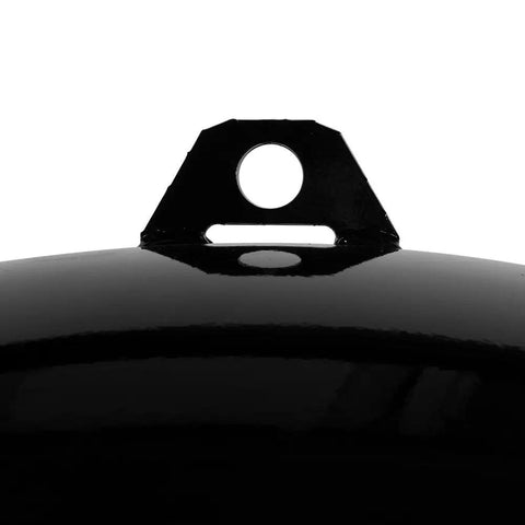 Close-up of the top attachment point on the Badass Heavy Duty Vertical Air Receiver 80 Gallon 24 Inch Diameter ASME Rated 200 PSI Powder Coated Compressor Tank.