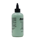 Side view of an 8 oz Anchorlube all-purpose metalworking compound bottle with black nozzle cap