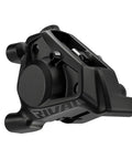 Close-up of Rival AXS Front Disc Brake Set With One Finger Hydraulic Braking And Wireless Shifting, black caliper view.