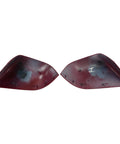 Fresh Red Pair Of Side Mirror Lower Covers For Tesla Model 3 2017 To 2021 Exterior Trim Upgrade showing their tight fitment and crisp finish.