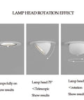 ELUKHT White LED Gimbal Downlight - Dimmable Recessed Lighting Kit for Home & Commercial Spaces,30w-White Light, showing lamp head rotation angles.