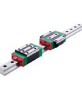Heavy Duty Hella Smooth Linear Motion Guide Sliders Featuring Rock Solid RGW25 And RGH25 Blocks For CNC Automation and Shop Builds, silver and green.
