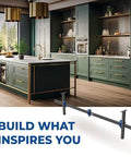 Luxury kitchen with modern cabinetry illustrating Cabinet Hardware Jig Pro XL Flexible Full Length To Compact Setup For Wide Pulls Or Knob Mounts Pro Grade Accuracy With Repeatable Stops And Modular Bar System For Easy Precise Cabinet Hardware Mounting product below.